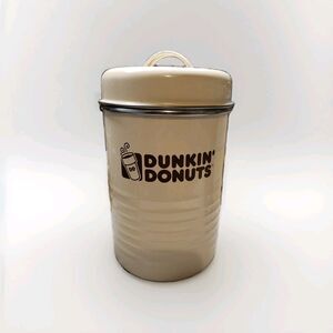 Vintage 2010 Dunkin’ Donuts Coffee Canister Tin with Lid Retro Diner Kitchen